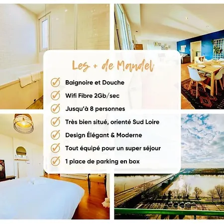 Le Mandel 8 Pers Balcon Vue Loire Wifi Parking شقة نانت